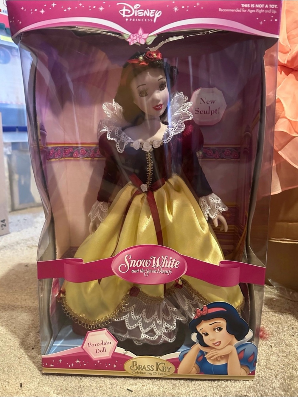 Disney Snow White Porcelain Doll - Yellow & Red Dress